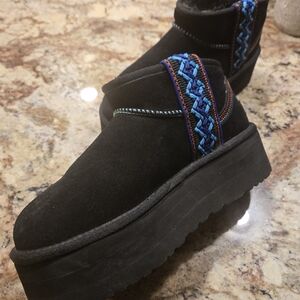 UGG Black and Blue Women's Platform Shoes